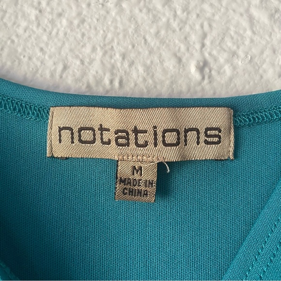 Notations Basic Tank Top Blouse Women’s M Teal Sleeveless Lightweight Stretch - Picture 2 of 8